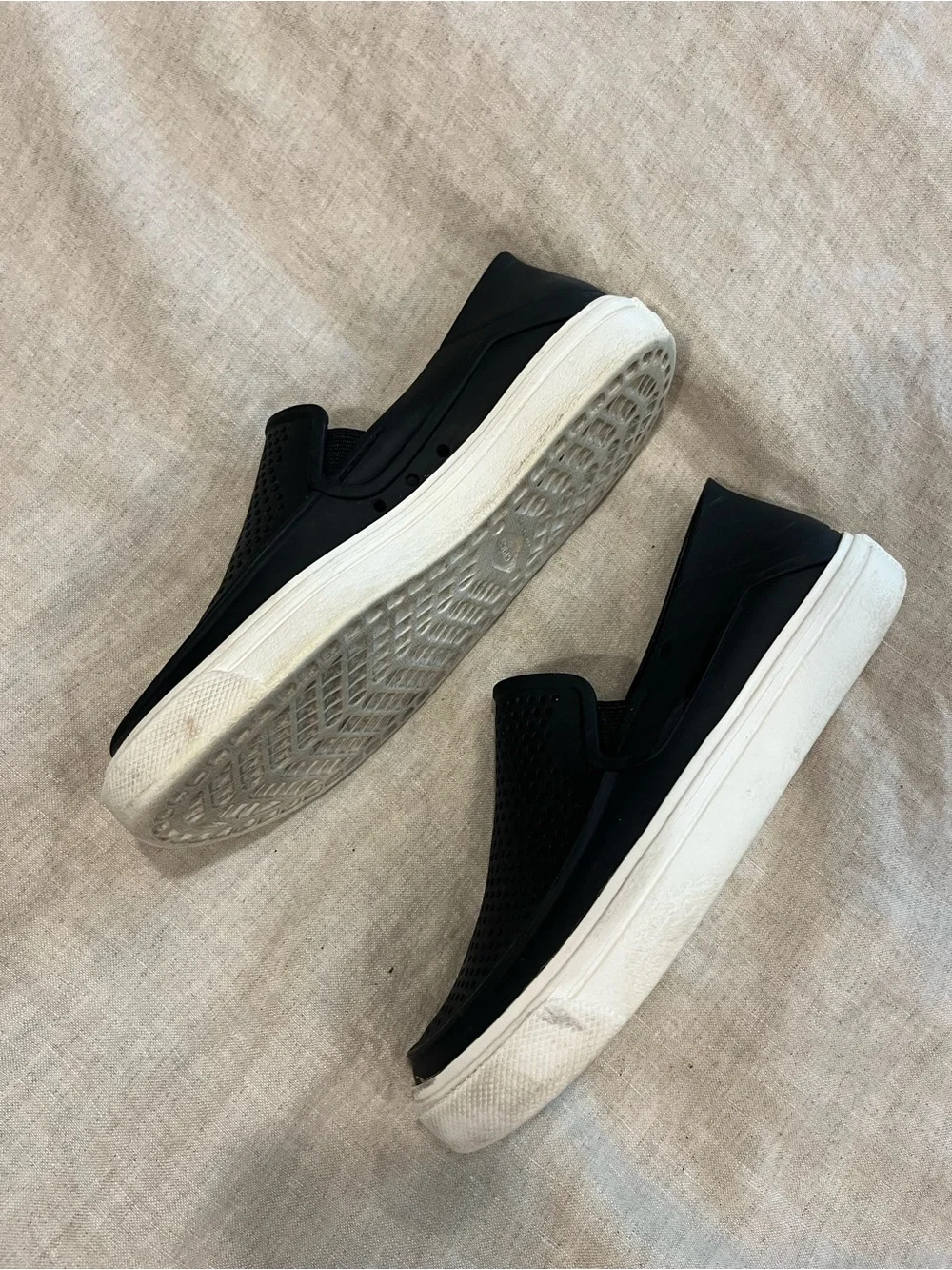 CROCS Black Slip-On Perforated Casual Shoes with White Sole
